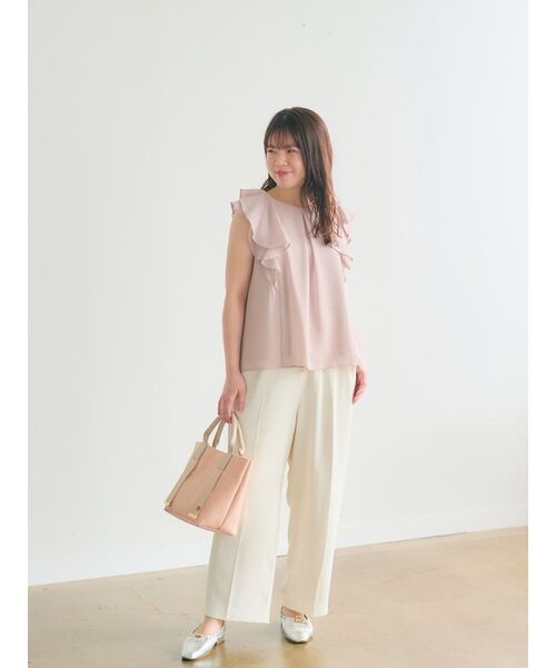 COHINA(コヒナ)の「セミシアーラッフルブラウス【低身長・小柄女性】(シャツ/ブラウス・レディース・ピンク/ブラック/ホワイト・ONE SIZE)」の16枚目の写真