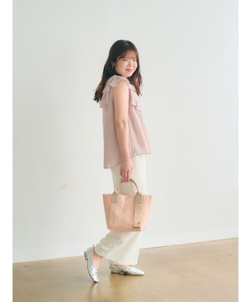 ブラウス シャツ セミシアーラッフルブラウス「低身長・小柄女性」 レディース ブラウス シャツ セミシアーラッフルブラウス「低身長・小柄女性