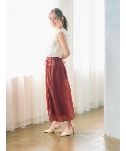 COHINA(コヒナ)の「セミシアーラッフルブラウス【低身長・小柄女性】(シャツ/ブラウス・レディース・ピンク/ブラック/ホワイト・ONE SIZE)」の6枚目の写真
