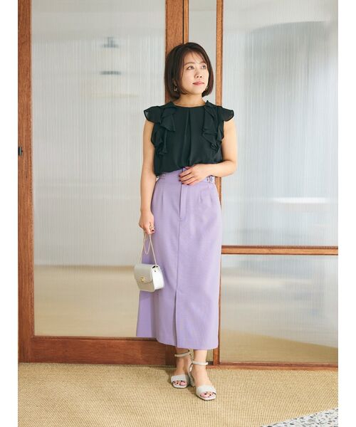 COHINA(コヒナ)の「セミシアーラッフルブラウス【低身長・小柄女性】(シャツ/ブラウス・レディース・ピンク/ブラック/ホワイト・ONE SIZE)」の13枚目の写真