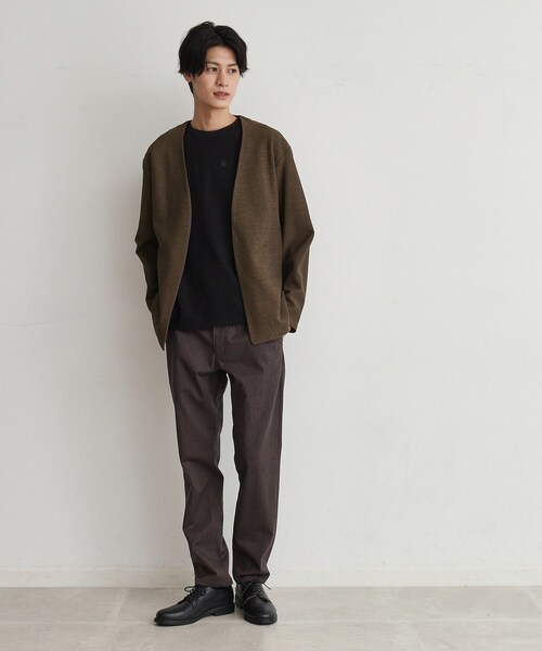 THE SHOP TK （ザ ショップ ティーケー ）の「◆バルキータッチノーカラーカーディガン（カーディガン/ボレロ・メンズ・スモーキーグリーン系/ブラウン系その他/オレンジ/ネイビー・02/03/04）」の21枚目の写真