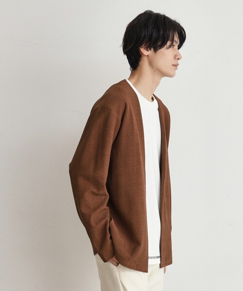 THE SHOP TK （ザ ショップ ティーケー ）の「◆バルキータッチノーカラーカーディガン（カーディガン/ボレロ・メンズ・スモーキーグリーン系/ブラウン系その他/オレンジ/ネイビー・02/03/04）」の19枚目の写真