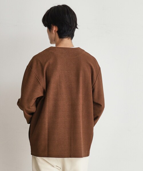 THE SHOP TK （ザ ショップ ティーケー ）の「◆バルキータッチノーカラーカーディガン（カーディガン/ボレロ・メンズ・スモーキーグリーン系/ブラウン系その他/オレンジ/ネイビー・02/03/04）」の18枚目の写真