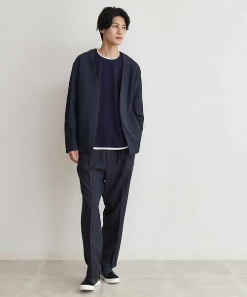 THE SHOP TK （ザ ショップ ティーケー ）の「◆バルキータッチノーカラーカーディガン（カーディガン/ボレロ・メンズ・スモーキーグリーン系/ブラウン系その他/オレンジ/ネイビー・02/03/04）」の13枚目の写真