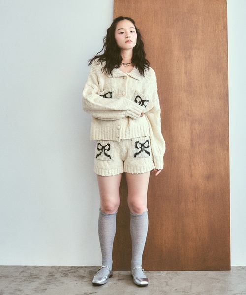 poiregnee（ポワニェ）の「リボンニットショーツ（その他パンツ・レディース・グレー/アイボリー・FREE）」の7枚目の写真