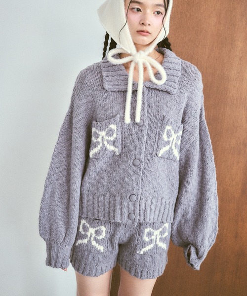 poiregnee（ポワニェ）の「リボンニットショーツ（その他パンツ・レディース・グレー/アイボリー・FREE）」の11枚目の写真