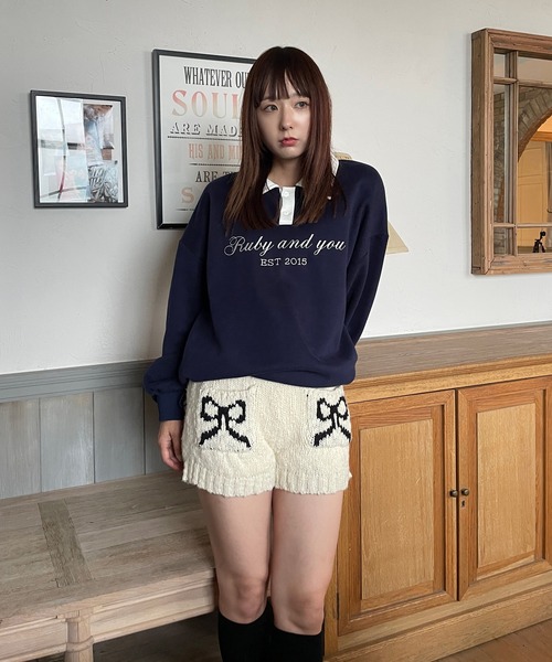 poiregnee（ポワニェ）の「リボンニットショーツ（その他パンツ・レディース・グレー/アイボリー・FREE）」の20枚目の写真