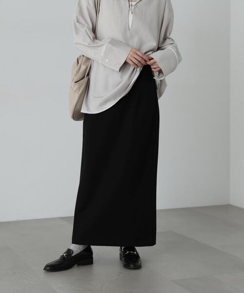 N.（N. Natural Beauty Basic）（エヌエヌナチュラルビューティーベーシック）の「◆ポンチストレートスカート（スカート・レディース・ブラック/チョコ・SMALL/MEDIUM）」の18枚目の写真