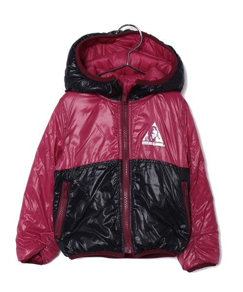 JOEY HYSTERIC（ジョーイヒステリック）の「プリマロフトナイロンタフタ リバーシブルフーデッド ブルゾン（ブルゾン・キッズ・ブラック/ピンク/ホワイト・SMALL/MEDIUM）」の9枚目の写真