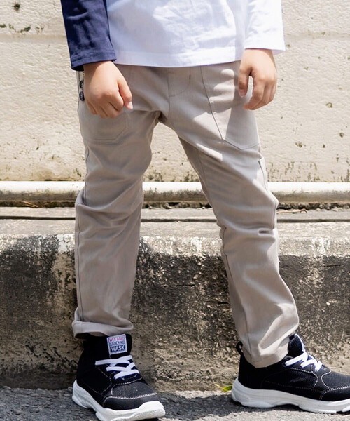 【セール】配色カラーボタンポリエステルチノストレッチパンツ(100~160cm)（チノパンツ）｜WASK（ワスク） 5,113円