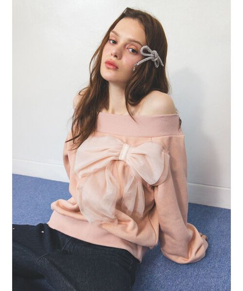 CALNAMUR 2WAYリボンスウェット CALNAMUR tシャツ 2WAY RIBBON SWEAT/2WAYリボンスウェット