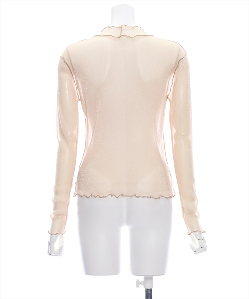 clear（クリア）の「ラメシアートップス [着回し万能 肌触り柔らか ストレッチ性]≪2024AW新作≫（Tシャツ/カットソー・レディース・オフホワイト/ライトグレー/ライトベージュ/サックスブルー・F）」の15枚目の写真