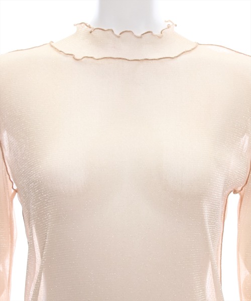 clear（クリア）の「ラメシアートップス [着回し万能 肌触り柔らか ストレッチ性]≪2024AW新作≫（Tシャツ/カットソー・レディース・オフホワイト/ライトグレー/ライトベージュ/サックスブルー・F）」の16枚目の写真