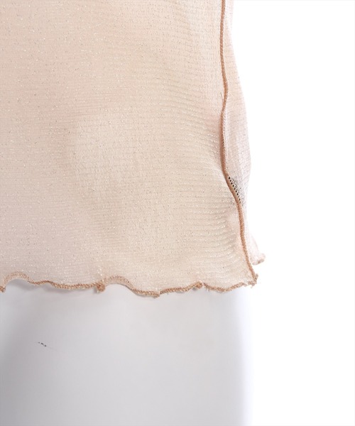 clear（クリア）の「ラメシアートップス [着回し万能 肌触り柔らか ストレッチ性]≪2024AW新作≫（Tシャツ/カットソー・レディース・オフホワイト/ライトグレー/ライトベージュ/サックスブルー・F）」の18枚目の写真