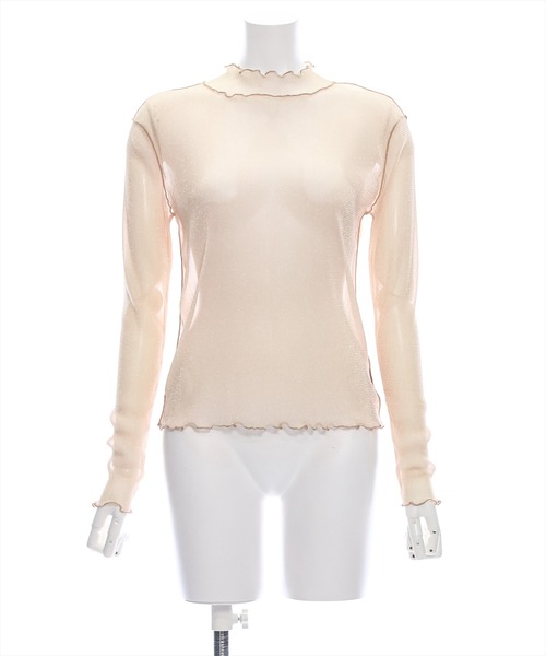 clear（クリア）の「ラメシアートップス [着回し万能 肌触り柔らか ストレッチ性]≪2024AW新作≫（Tシャツ/カットソー・レディース・オフホワイト/ライトグレー/ライトベージュ/サックスブルー・F）」の19枚目の写真