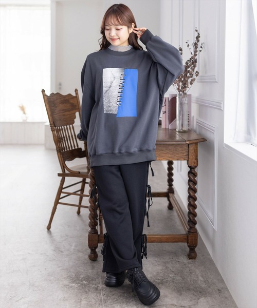 clear（クリア）の「ラメシアートップス [着回し万能 肌触り柔らか ストレッチ性]≪2024AW新作≫（Tシャツ/カットソー・レディース・オフホワイト/ライトグレー/ライトベージュ/サックスブルー・F）」の11枚目の写真