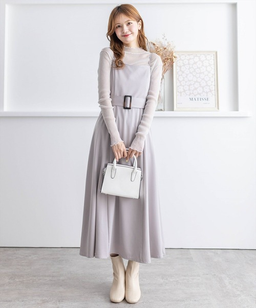 clear（クリア）の「ラメシアートップス [着回し万能 肌触り柔らか ストレッチ性]≪2024AW新作≫（Tシャツ/カットソー・レディース・オフホワイト/ライトグレー/ライトベージュ/サックスブルー・F）」の9枚目の写真