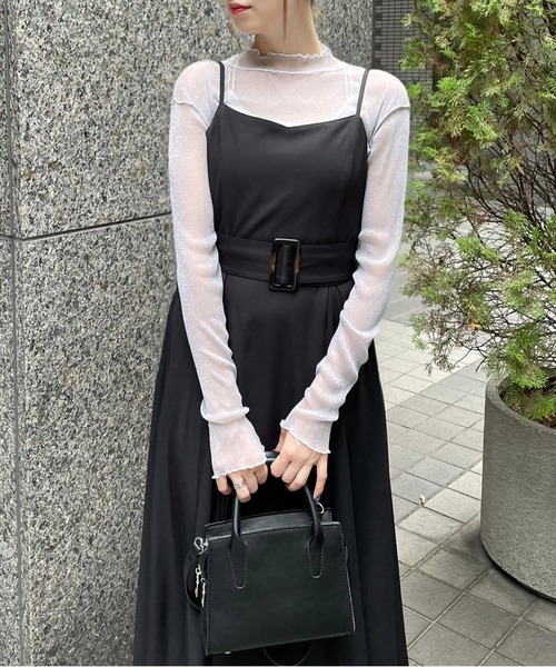 clear（クリア）の「ラメシアートップス [着回し万能 肌触り柔らか ストレッチ性]≪2024AW新作≫（Tシャツ/カットソー・レディース・オフホワイト/ライトグレー/ライトベージュ/サックスブルー・F）」の21枚目の写真