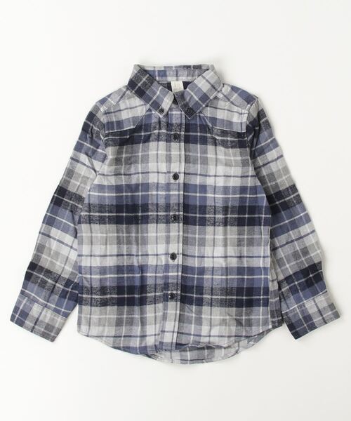 GAP（ギャップ）の「babyGapオーガニックコットンフランネルシャツ（シャツ/ブラウス・キッズ・ブルー/ブラウン/グリーン・70cm/80ｃｍ/90cm/95cm/100cm/105cm/110cm）」の3枚目の写真