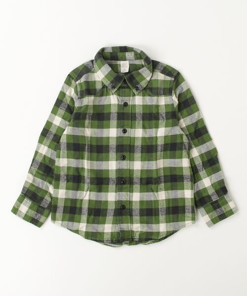 GAP（ギャップ）の「babyGapオーガニックコットンフランネルシャツ（シャツ/ブラウス・キッズ・ブルー/ブラウン/グリーン・70cm/80ｃｍ/90cm/95cm/100cm/105cm/110cm）」の2枚目の写真
