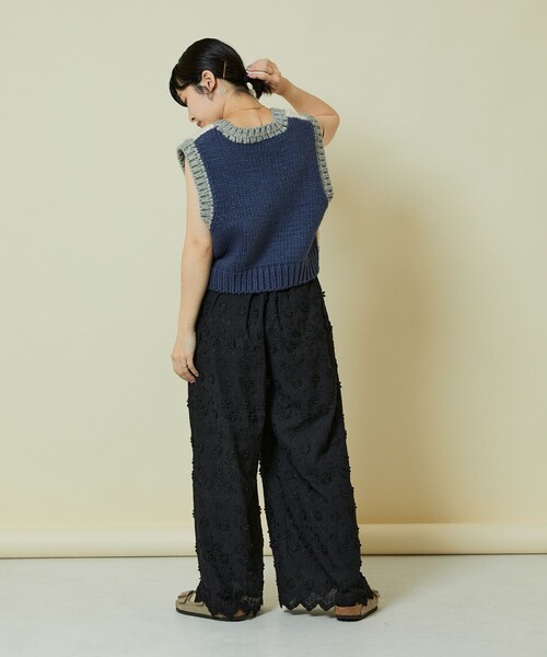 Freada（フリーダ）の「Freada/フリーダ バイカラー ニットベスト（ベスト・レディース・ナチュラル/オレンジ・ONE SIZE）」の12枚目の写真