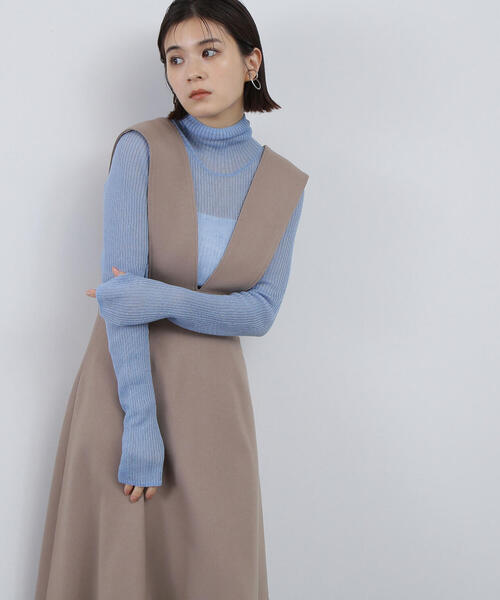 NATURAL BEAUTY BASIC(ナチュラルビューティーベーシック)の「◇【Oggi掲載】スパンコールシアーニット(ニット/セーター・レディース・オフホワイト/ブルー/ブラック・FREE)」の1枚目の写真