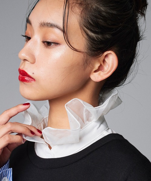 Narcissus（ナルシス）の「【Narcissus】フリルつけ襟（付け襟・レディース・ブラック/ホワイト・FREE）」の2枚目の写真