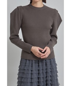 ラグアジェムSHEER DOCKING OFF SHOULDER トップスKHA LAGUA GEM | SHEER DOCKING OFF SHOULDER トップス (ニット