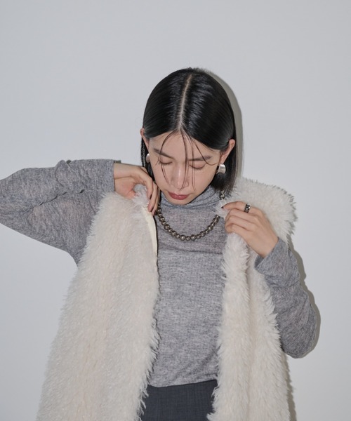 週末限定【regleam】新品　リグリーム　プードルベスト　ホワイト セール】【WEB限定】プードルベスト（ベスト）｜DISCOAT（ディスコート