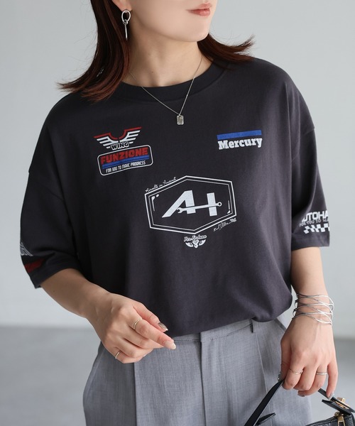 セール】スポーティーミックスロゴデザインTシャツ（Tシャツ
