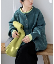 ボリューム袖ニットカーディガン