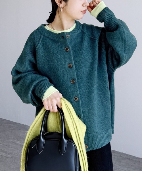 reca(レカ)の「ボリューム袖ニットカーディガン(カーディガン/ボレロ・レディース・ブルーグリーン/ベージュ/オレンジ・M)」の22枚目の写真