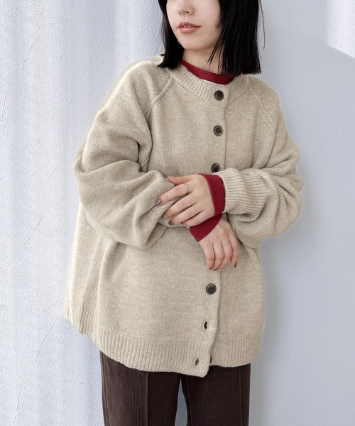 reca(レカ)の「ボリューム袖ニットカーディガン(カーディガン/ボレロ・レディース・ブルーグリーン/ベージュ/オレンジ・M)」の18枚目の写真