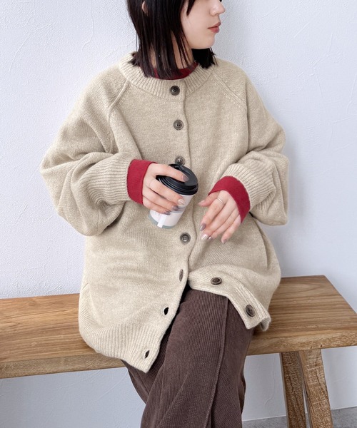 reca(レカ)の「ボリューム袖ニットカーディガン(カーディガン/ボレロ・レディース・ブルーグリーン/ベージュ/オレンジ・M)」の19枚目の写真