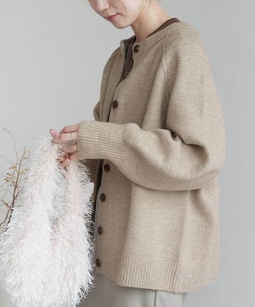 reca(レカ)の「ボリューム袖ニットカーディガン(カーディガン/ボレロ・レディース・ブルーグリーン/ベージュ/オレンジ・M)」の7枚目の写真