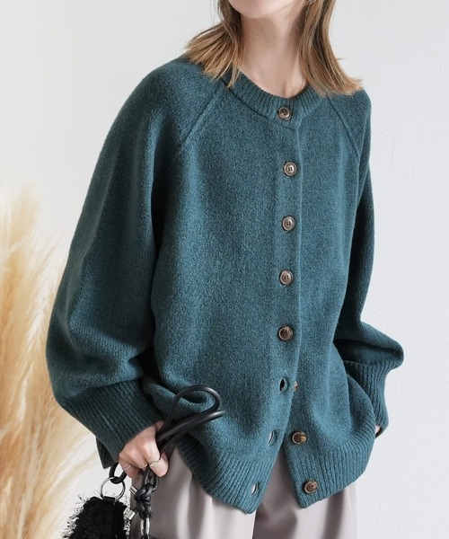 reca(レカ)の「ボリューム袖ニットカーディガン(カーディガン/ボレロ・レディース・ブルーグリーン/ベージュ/オレンジ・M)」の12枚目の写真