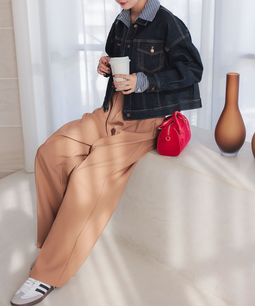 KOBE LETTUCE(コウベレタス)の「ツータックワイドパンツ(スラックス・レディース・ブラック/チャコール/キャメル/ダークブラウン・M/PM)」の17枚目の写真