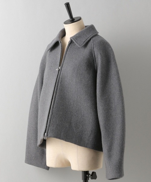 A part by(アパートバイ)の「スーパー100ショートジャケットコート(ブルゾン・レディース・チャコールグレー/ベージュ・FREE)」の3枚目の写真