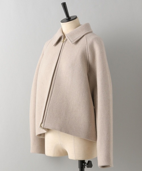 A part by(アパートバイ)の「スーパー100ショートジャケットコート(ブルゾン・レディース・チャコールグレー/ベージュ・FREE)」の4枚目の写真