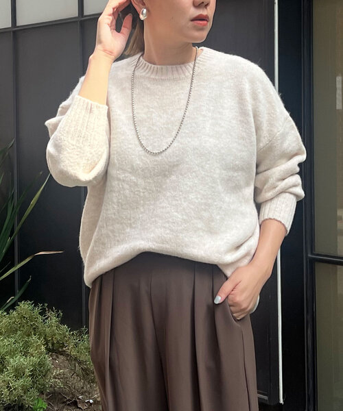 Jena espace merveilleux(ジェナ エスパスメルヴェイユ)の「クルーネックソフトニット(ニット/セーター・レディース・ブラック/グリーン/ベージュ・FREE)」の13枚目の写真
