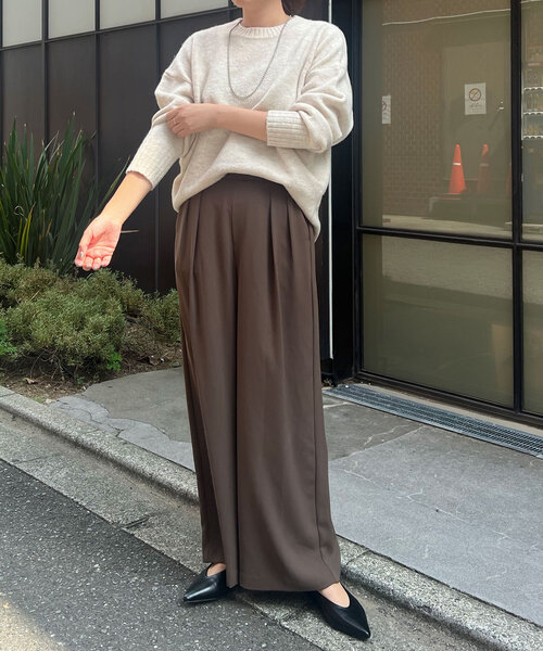 Jena espace merveilleux(ジェナ エスパスメルヴェイユ)の「クルーネックソフトニット(ニット/セーター・レディース・ブラック/グリーン/ベージュ・FREE)」の16枚目の写真