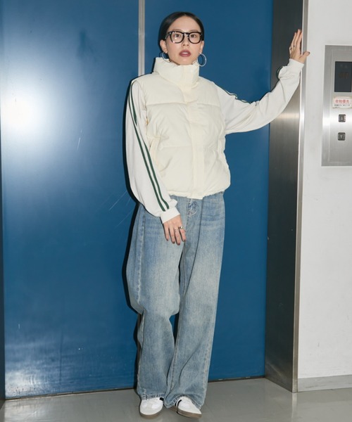 Auntie Rosa Holiday（アンティローザホリデー）の「中綿ダウンベスト（ダウンベスト・レディース・ブラック/アイボリー・FREE）」の12枚目の写真