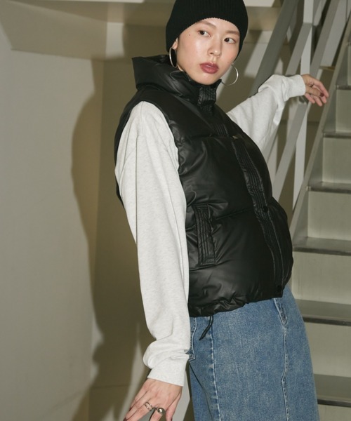 Auntie Rosa Holiday（アンティローザホリデー）の「中綿ダウンベスト（ダウンベスト・レディース・ブラック/アイボリー・FREE）」の22枚目の写真