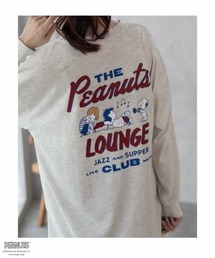 PEANUTS スヌーピー プリント長袖Tシャツ ロンT