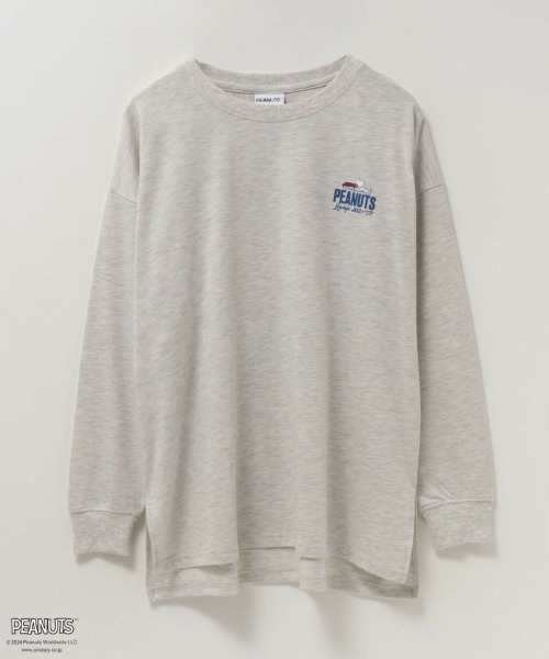 PEANUTS(ピーナッツ)の「PEANUTS スヌーピー プリント長袖Tシャツ ロンT(Tシャツ/カットソー・レディース・オートミール/チャコールグレー・フリー)」の5枚目の写真