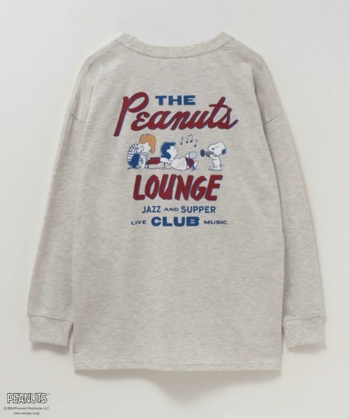PEANUTS(ピーナッツ)の「PEANUTS スヌーピー プリント長袖Tシャツ ロンT(Tシャツ/カットソー・レディース・オートミール/チャコールグレー・フリー)」の8枚目の写真