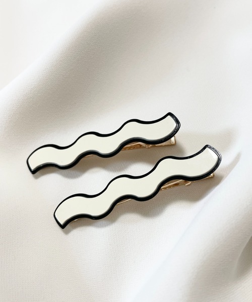 ciite'（シーテ）の「ウェーブデザインヘアピン　2個セット（ヘアピン・レディース・ホワイト/アイボリー/ブラウン/ブラック・FREE）」の6枚目の写真