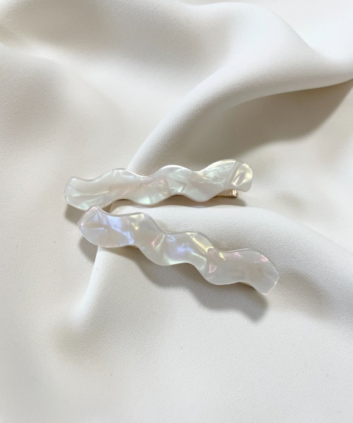 ciite'（シーテ）の「ウェーブデザインヘアピン　2個セット（ヘアピン・レディース・ホワイト/アイボリー/ブラウン/ブラック・FREE）」の8枚目の写真