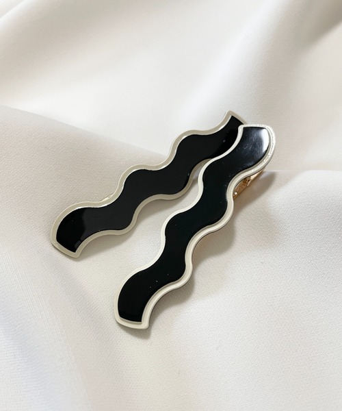 ciite'（シーテ）の「ウェーブデザインヘアピン　2個セット（ヘアピン・レディース・ホワイト/アイボリー/ブラウン/ブラック・FREE）」の9枚目の写真