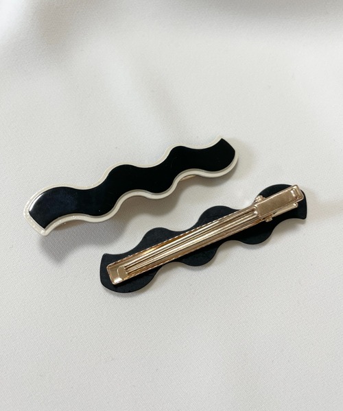 ciite'（シーテ）の「ウェーブデザインヘアピン　2個セット（ヘアピン・レディース・ホワイト/アイボリー/ブラウン/ブラック・FREE）」の10枚目の写真